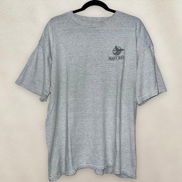 Vintage 90s Maui Bay Striped T Shirt Miller USA Made Single Stitched Size XL - Picture 1 of 7